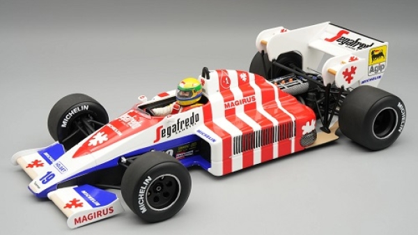 TMD18441B Toleman TG 184 1984 GP Portogallo #19 Driven by: Ayrton Senna (with driver figure) 1:18